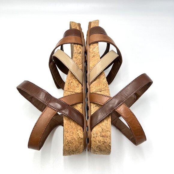 6WW 6XW 6EE Walking Cradles Womens Pool Brown Leather Comfort Sandals Shoes - Picture 8 of 14